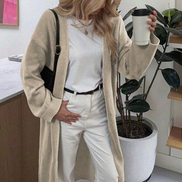 casual womens open front knit sweater cardigan - Picture 8 of 9